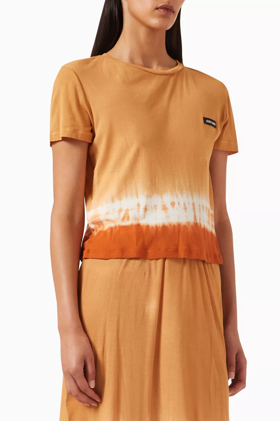 Buy Miu Miu Orange Tie-dye Effect Top in Cotton For Women Online