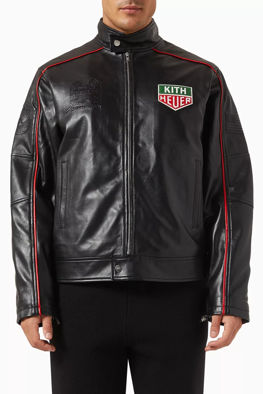 Buy Kith Black x TAG Heuer Formula 1 Racing Jacket in Leather For Men Online Ounass Saudi