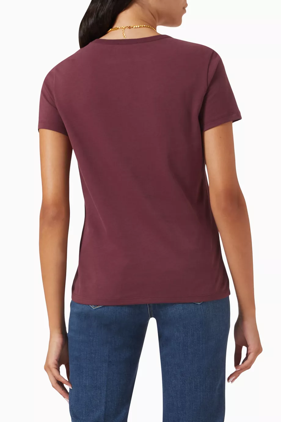 Tシャツ・カットソー ELISABETTA FRANCHI T-SHIRT IN COTTON JERSEY WITH JEWEL LOGO Cotton jersey T-shirt with necklace | Elisabetta Franchi