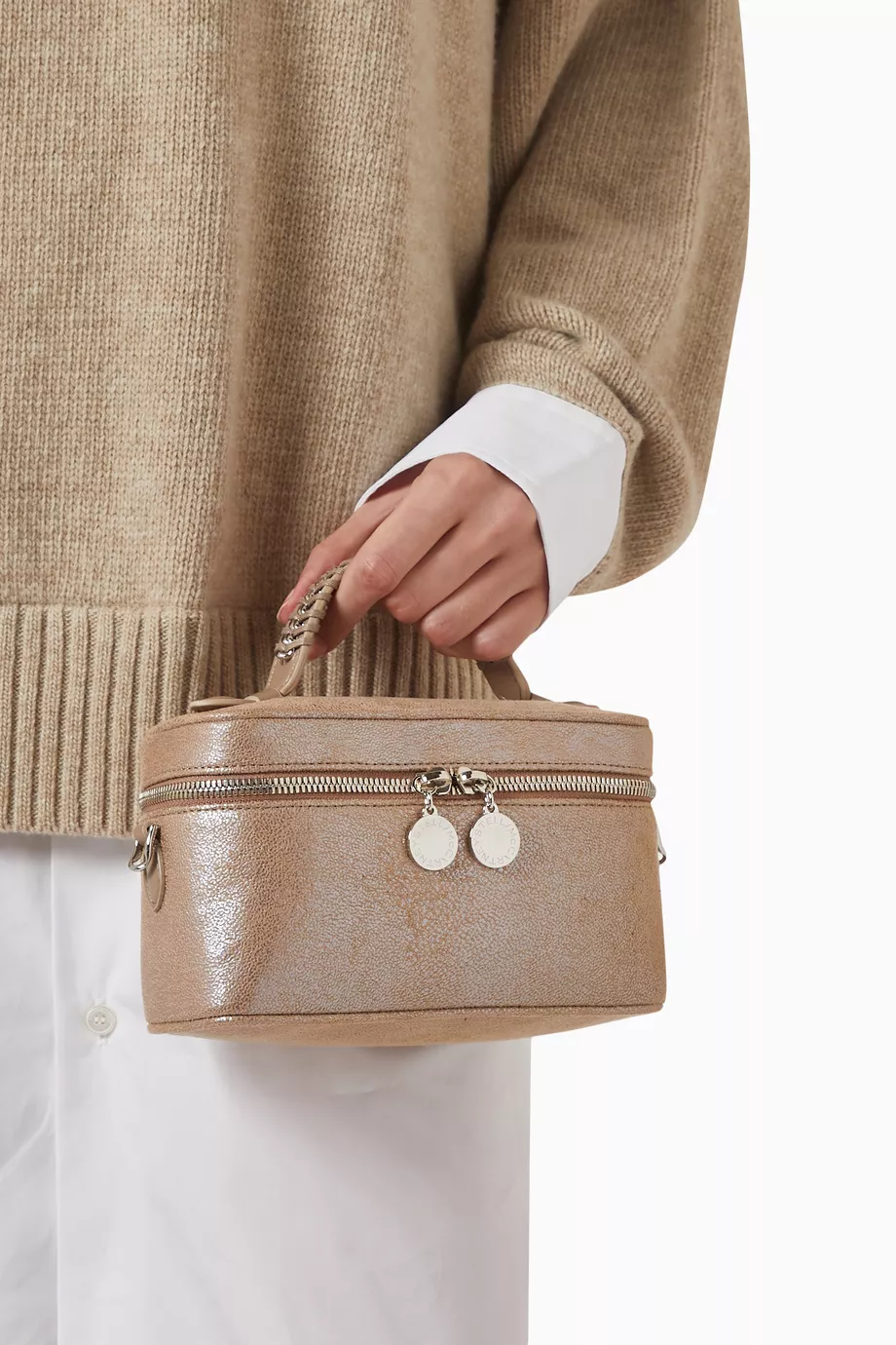 ハンドバッグ Stella Mccartney Falabella Beauty Case Women Dusty rose pink Falabella Lead-Free Crystal Vanity