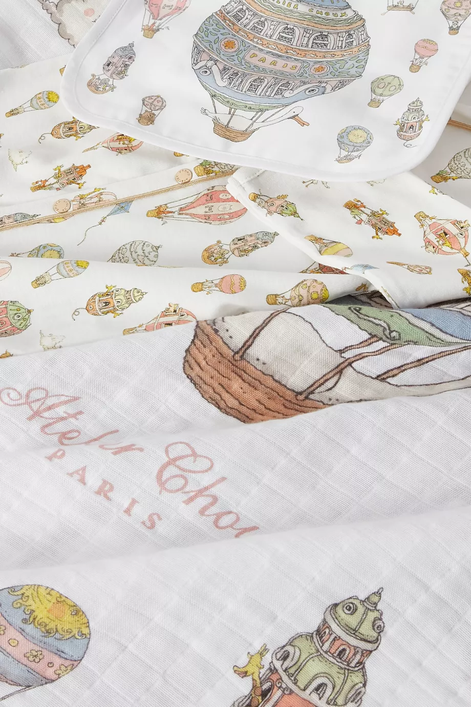 Buy Atelier Choux White Hot Air Balloon 3-piece Gift Set in Cotton