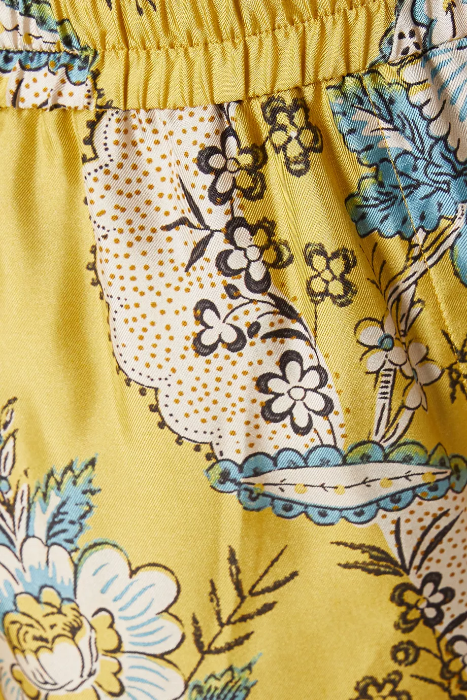 パンツ Max Mara Floral Patterned Yellow Silk Trousers Max Mara Silk Printed Trousers in Yellow | Lyst