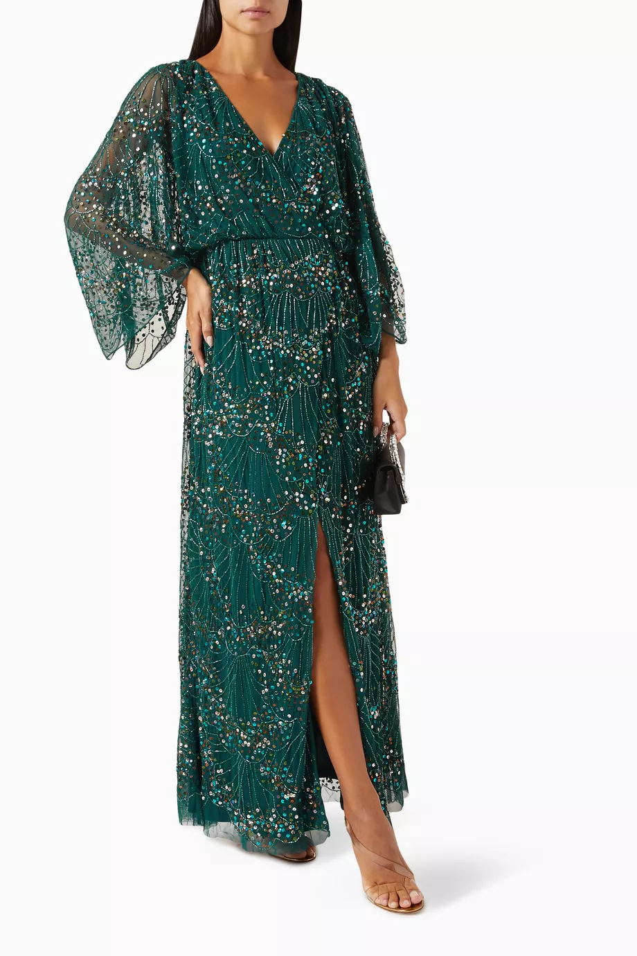 Buy Amelia Rose Green Bead-embellished Maxi Dress For Women Online | Ounass  Saudi