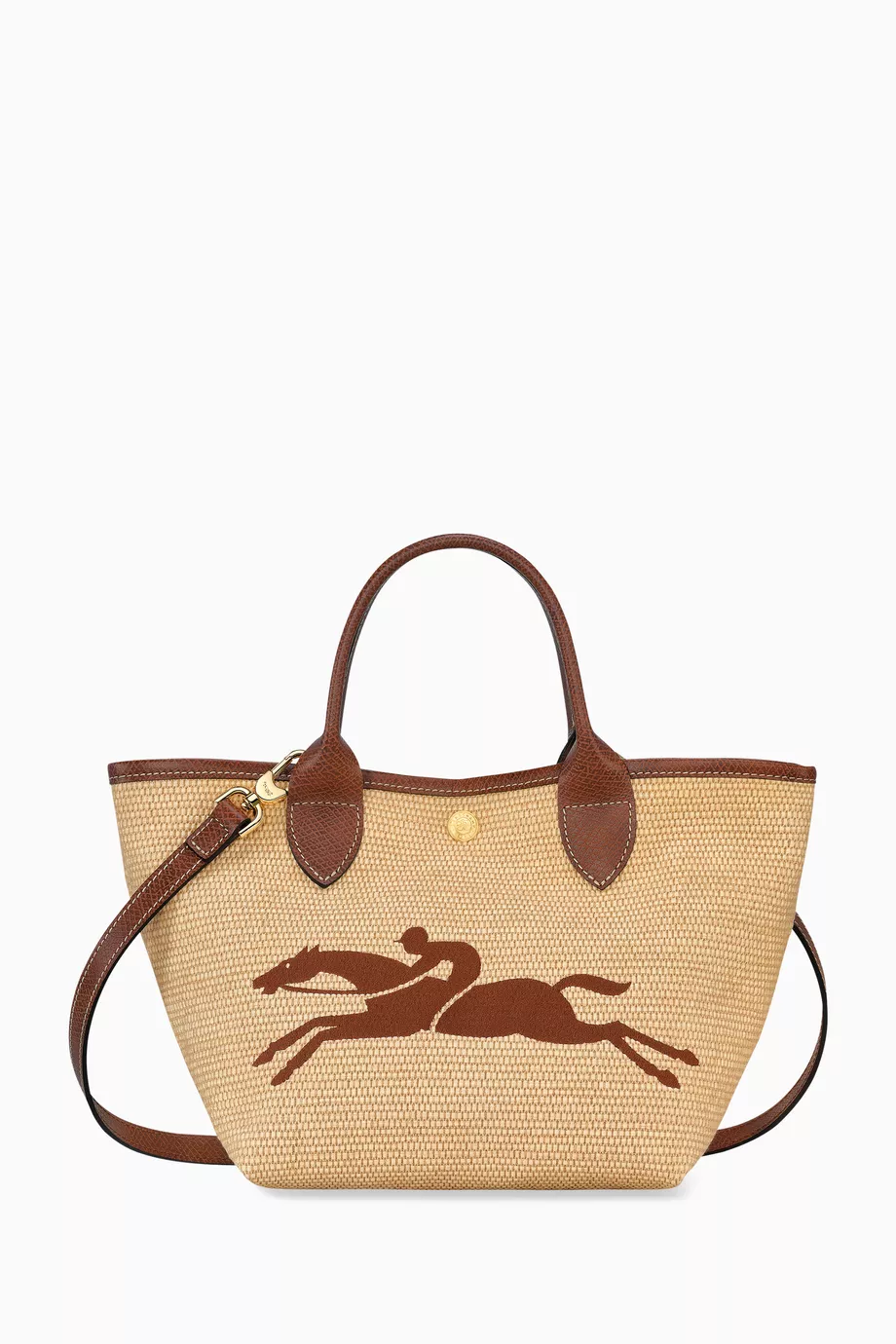 Buy Longchamp Brown Small Le Panier Pliage Basket Bag in Canvas