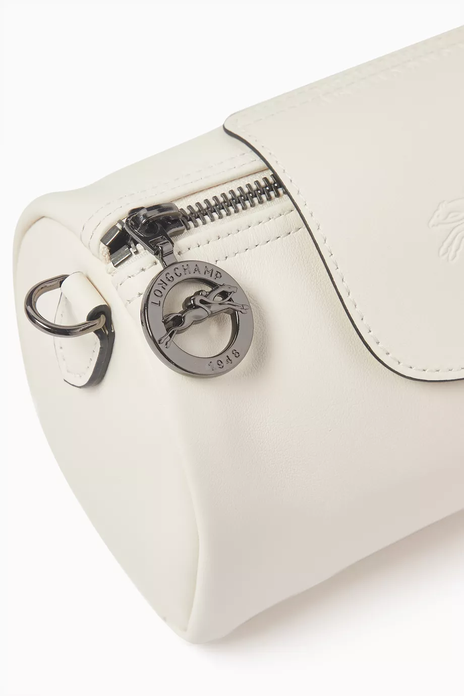 Longchamp white leather bag hot sale