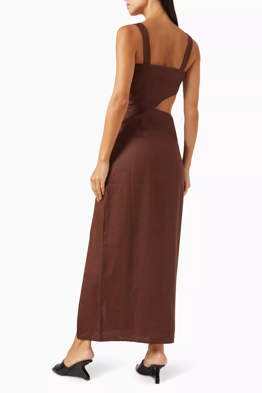 Buy Reformation Brown Satori Cut-out Maxi Dress in Linen For Women Online |  Ounass Saudi