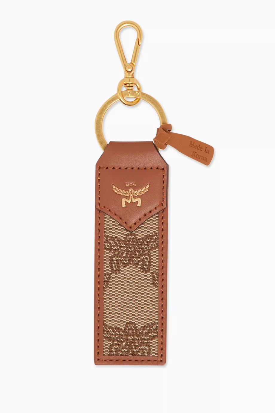 [MCM]★Himmel Lauretos Key Holder Buy MCM Neutral Himmel Key Ring in Lauretos Monogram Canvas