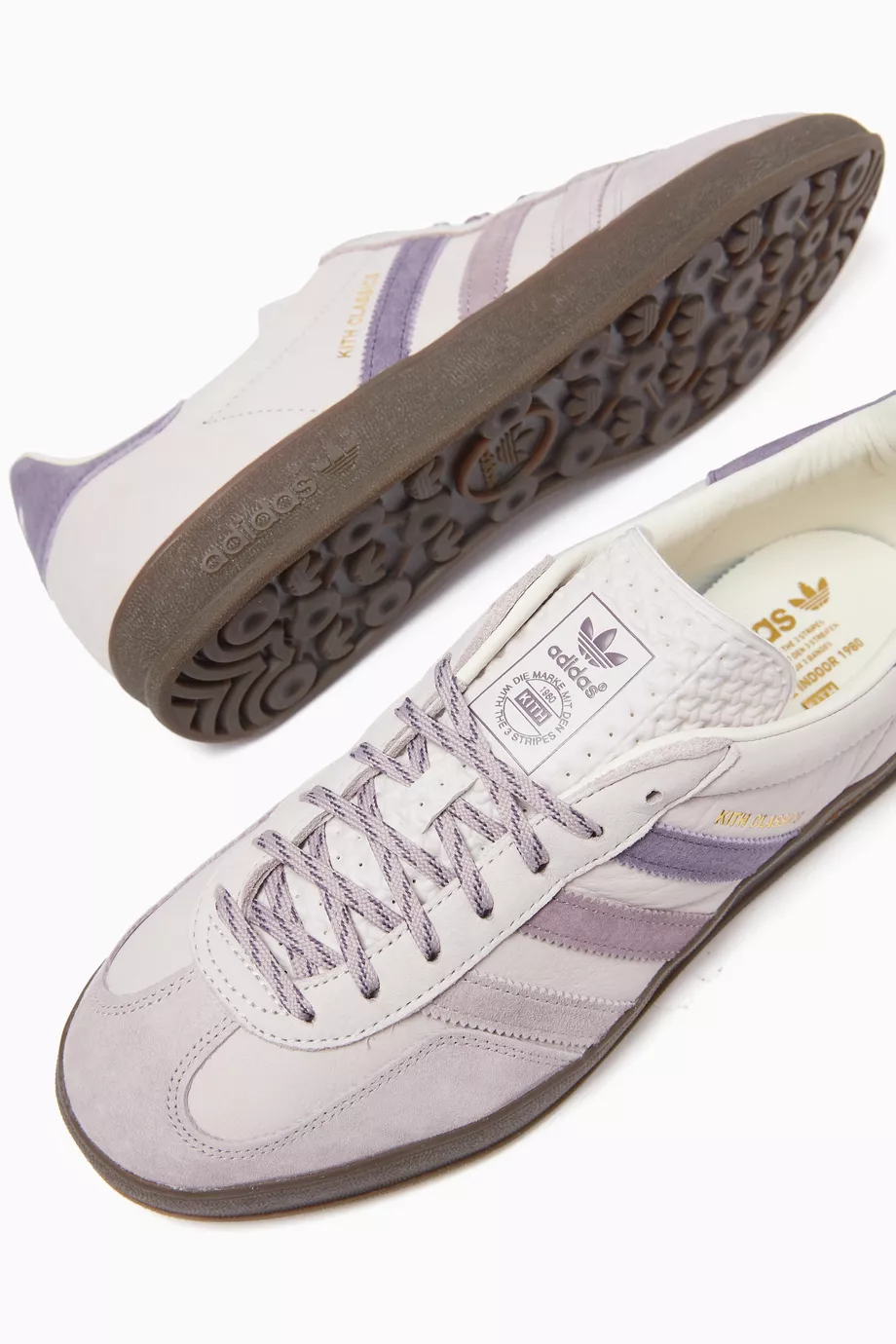 靴 adidas kith GAZELLE INDOOR Adidas x Kith Unisex Gazelle Indoor Purple Low Top Sneakers