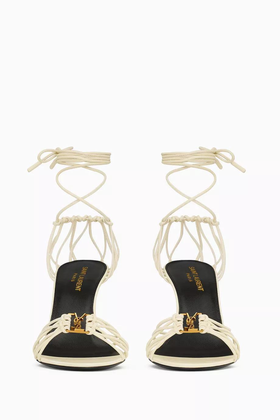Buy SAINT LAURENT Neutral Babylone 90 Sandals in Leather For Women Online Ounass Saudi
