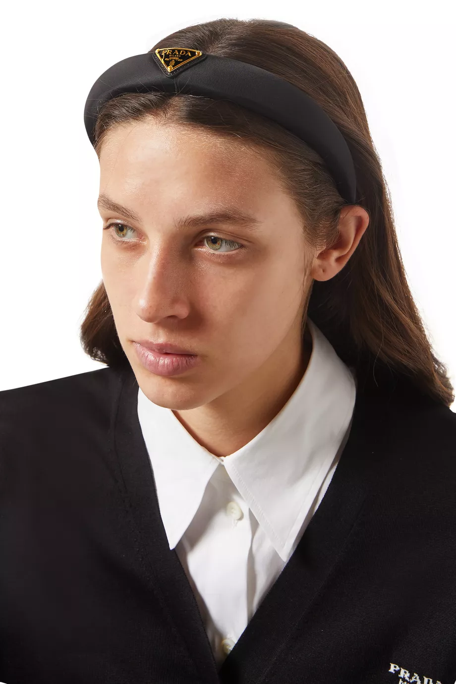 Buy Prada Black Triangle Logo Headband in Re nylon For Women Online Ounass Saudi