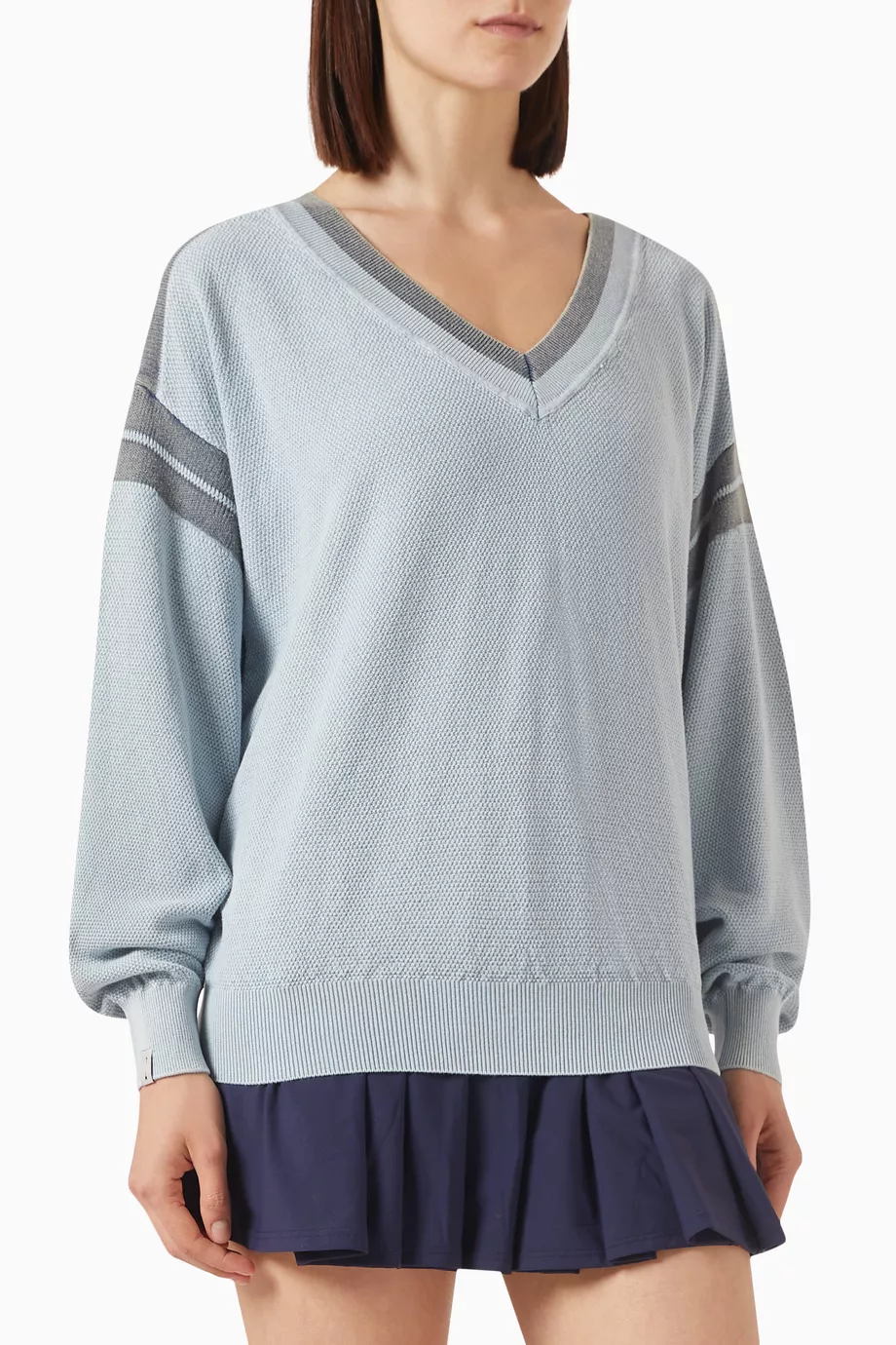 Buy The Upside Blue Fortuna Bonita Sweater in Organic Cotton For