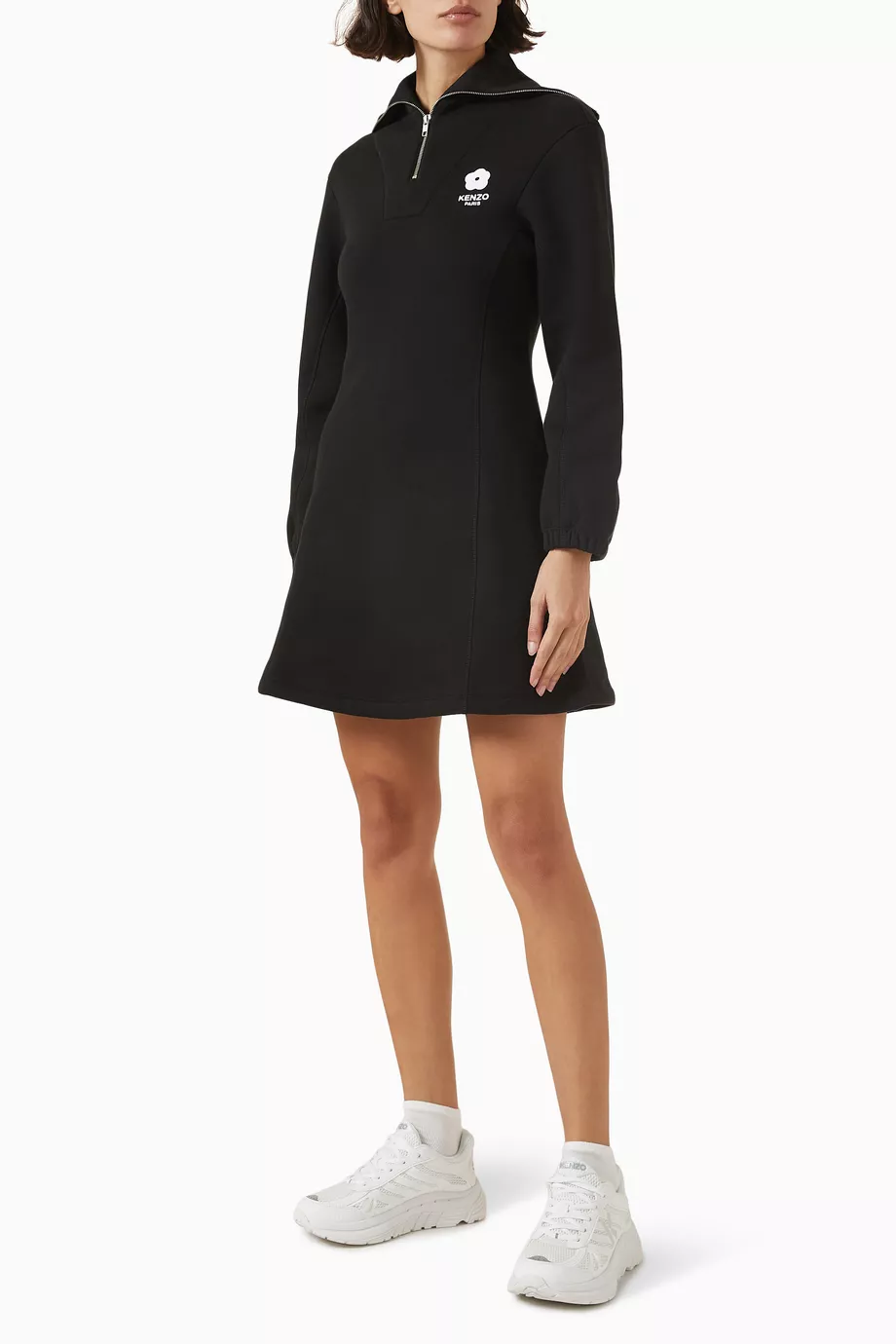 Buy KENZO Black Boke Flower 2.0 Sweatshirt Dress in Cotton For