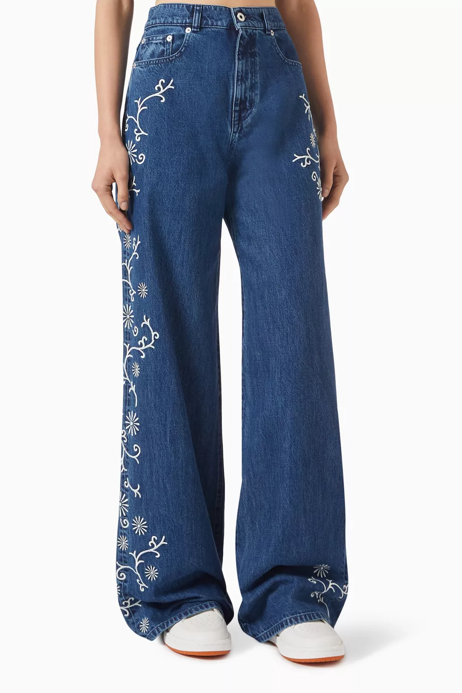 【関税&送料込】Kenzo Embroidered Denim Jeans Buy KENZO Blue 'Kenzo Marguerite' Ayame Embroidered Jeans in