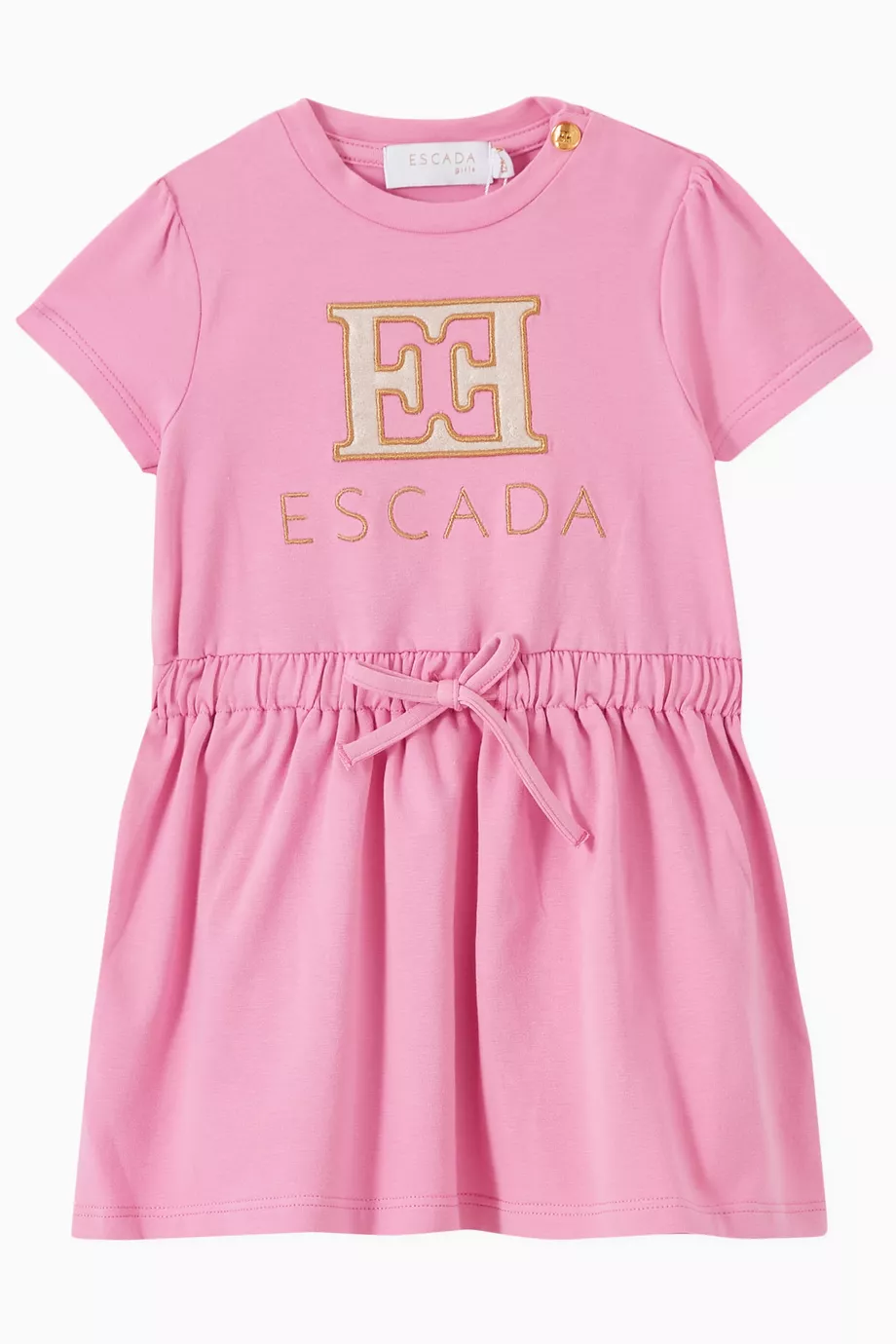 Buy Escada Pink Logo-embroidered T-shirt Dress in Cotton For Baby Girls  Online | Ounass Saudi
