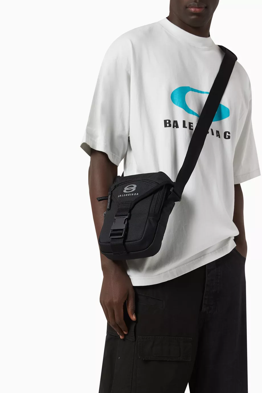 Buy Balenciaga Black Unity Pouch Crossbody Bag in Ripstop