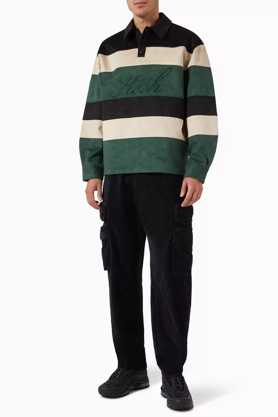 ★24AW 最新作★Kith Stripe Microsuede Tanner Pullover ☆24AW 最新作☆Kith Stripe Microsuede Tanner Pullover