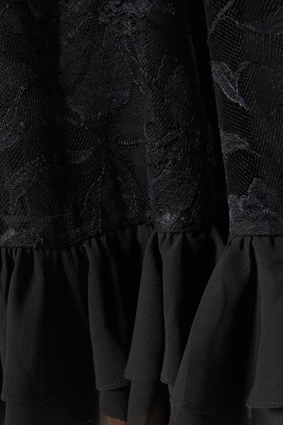 Buy Alexis Black Aliya Ruffled Mini Dress in Lace For Women Online | Ounass  Saudi