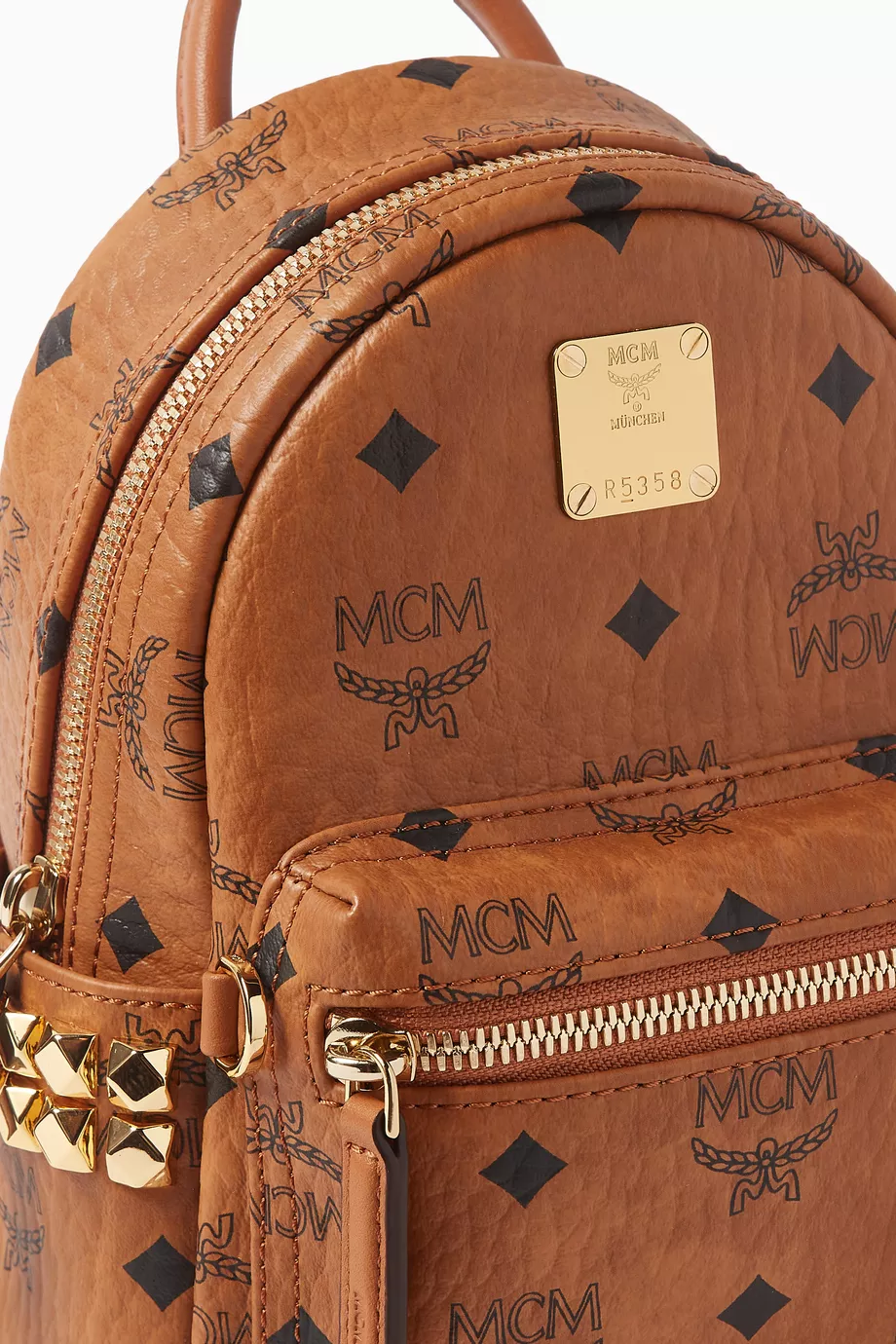 Brown Mcm Backpack Large Size MCM Stark Backpack Xmini In Visetos