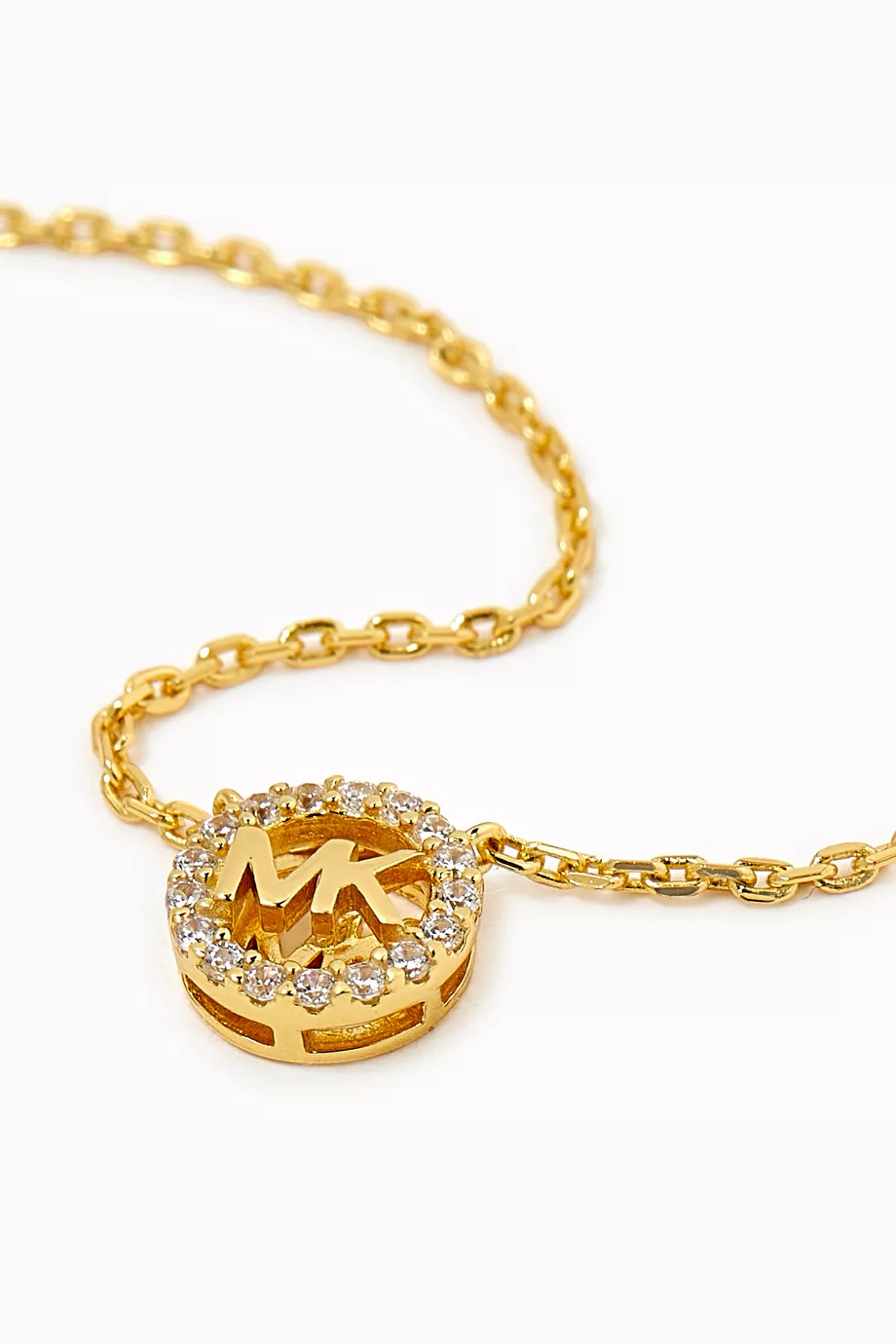 Buy Michael Kors Gold MK Empire Crystal Necklace in Gold Plated Sterling Silver For Women Online Ounass Saudi