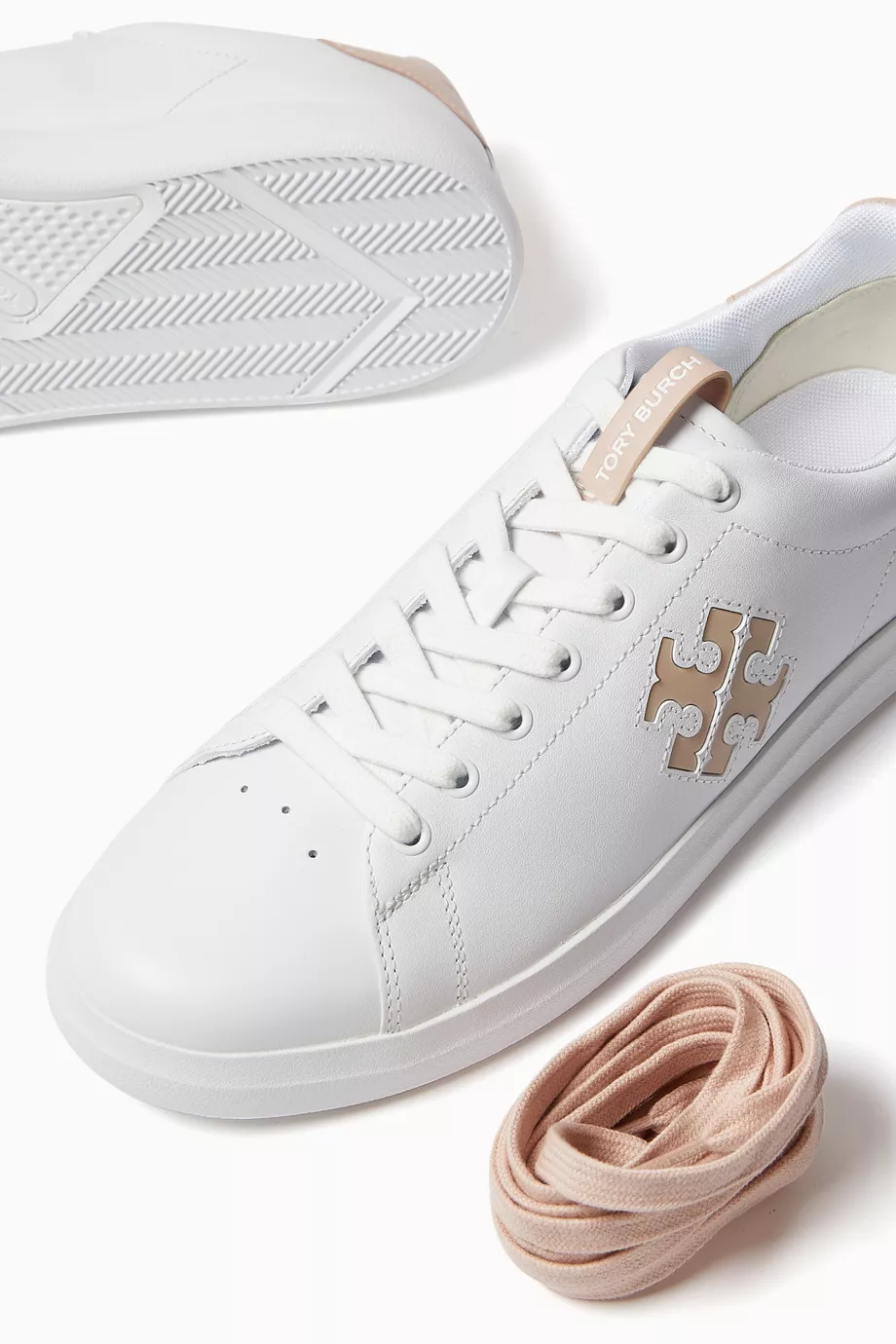 Buy Tory Burch White Howell Court Sneakers in Leather For