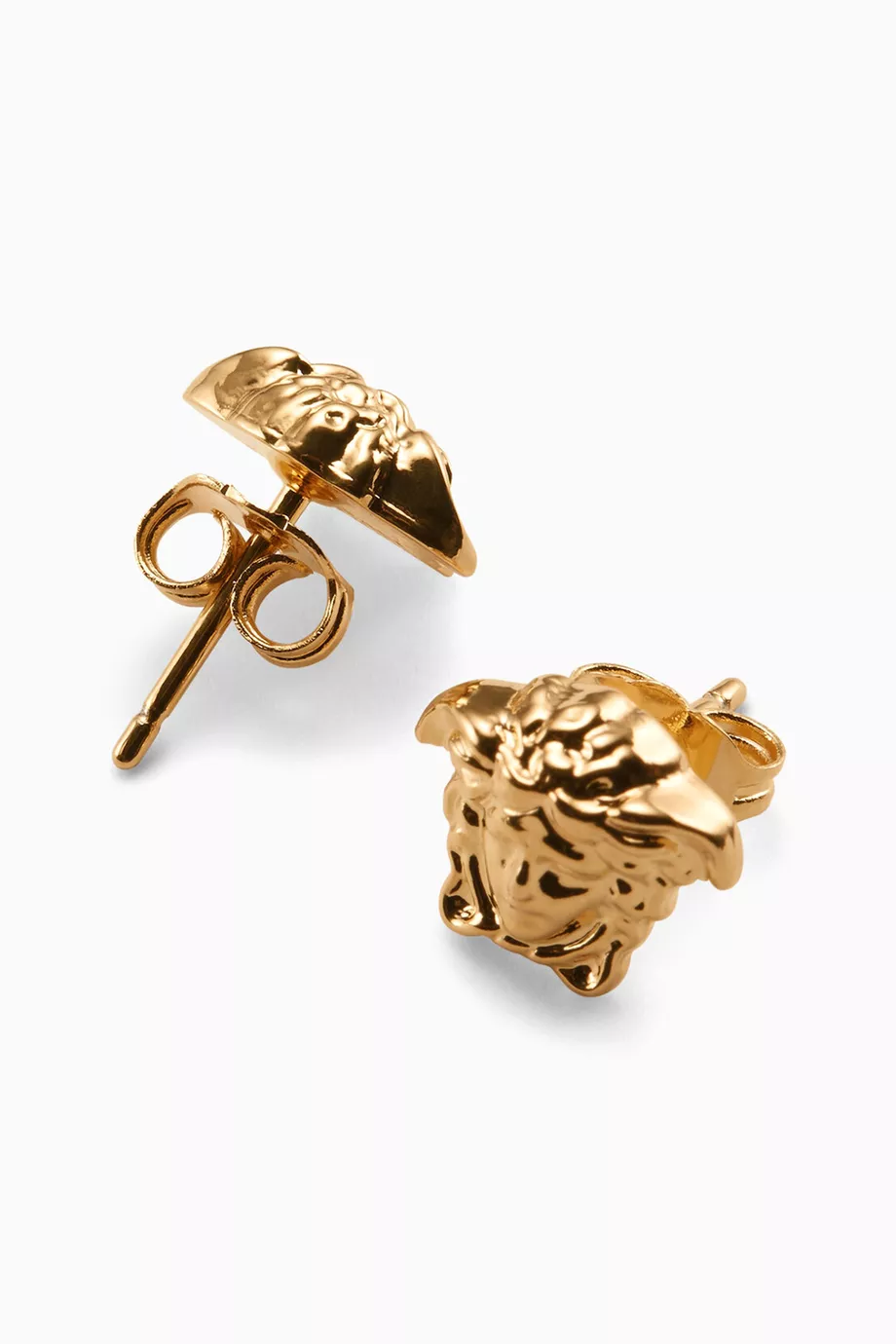 Buy Versace Gold Medusa Stud Earrings in Brass For Men Online Ounass Saudi