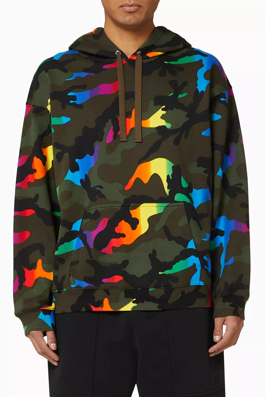 Buy Valentino Garavani Multicolour Camouflage Hoodie in Jersey For Men Online Ounass Saudi