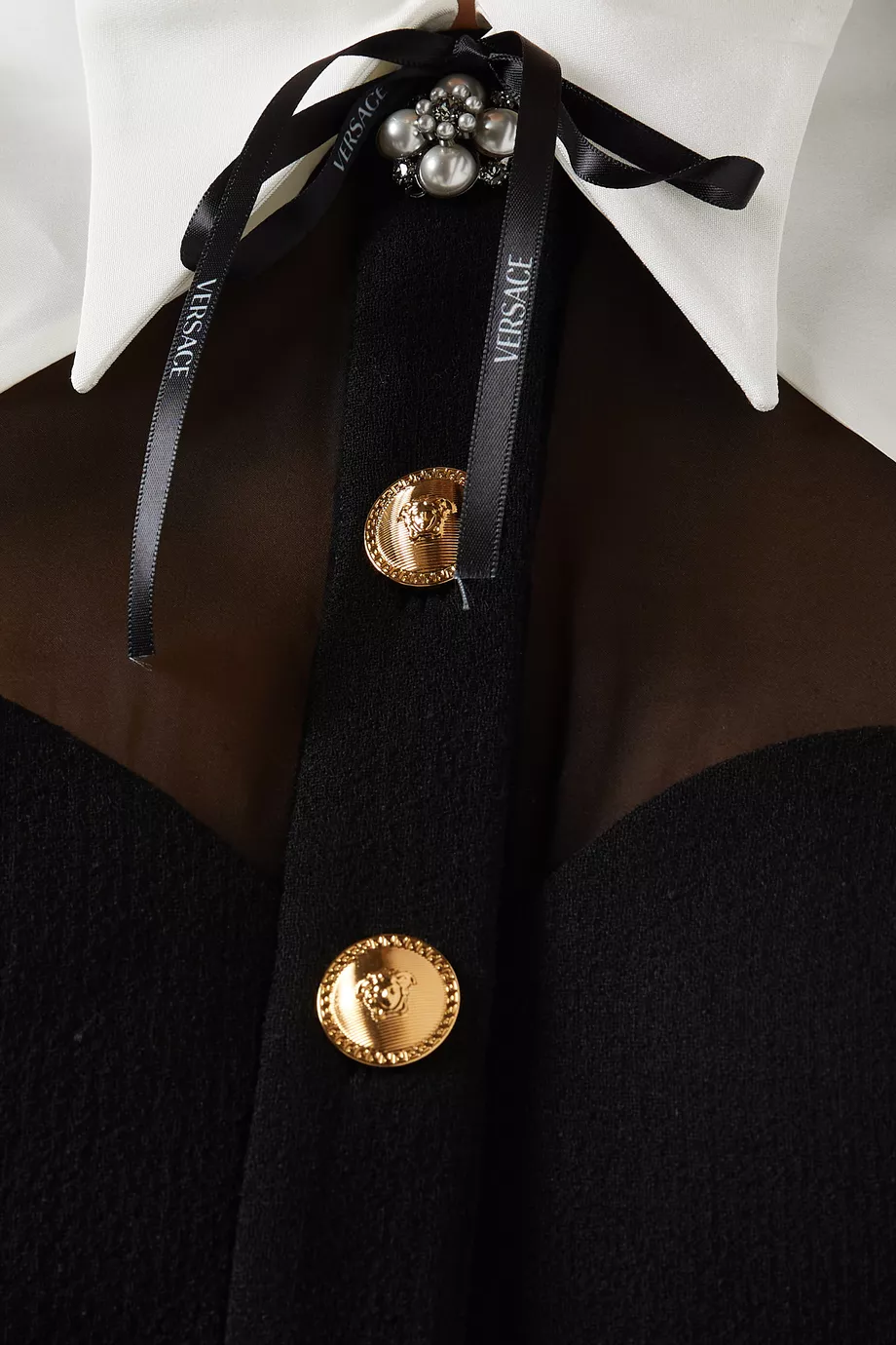 Buy Versace Black Bustier Mini Dress in Virgin Wool Blend For Women Online  | Ounass Saudi