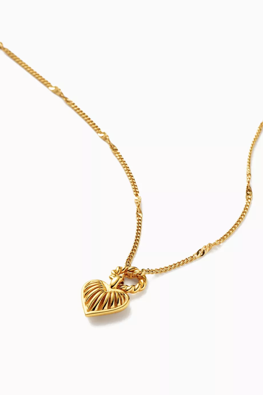 MISSOMA MINI RIDGE HEART CHARM ミニ ハート ネックレス Buy Missoma Gold Mini Ridge Heart Charm Pendant Necklace in