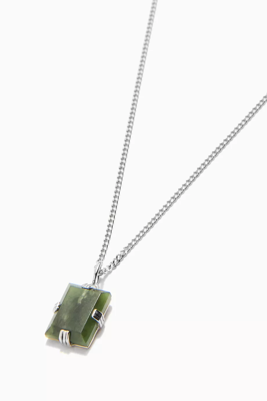 Buy Miansai Green Lennox Jasper Necklace in Sterling Silver