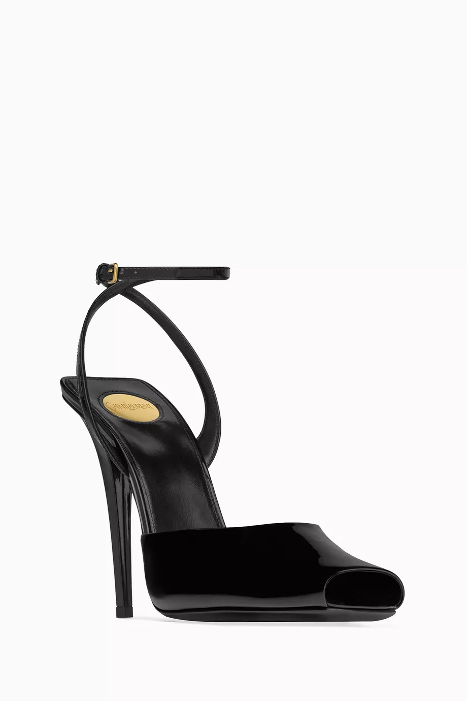 サンダル・ミュール SAINT LAURENT Slippers and Clogs Women Patent Leather Black La Scandale 110 patent leather sandals in black - Saint