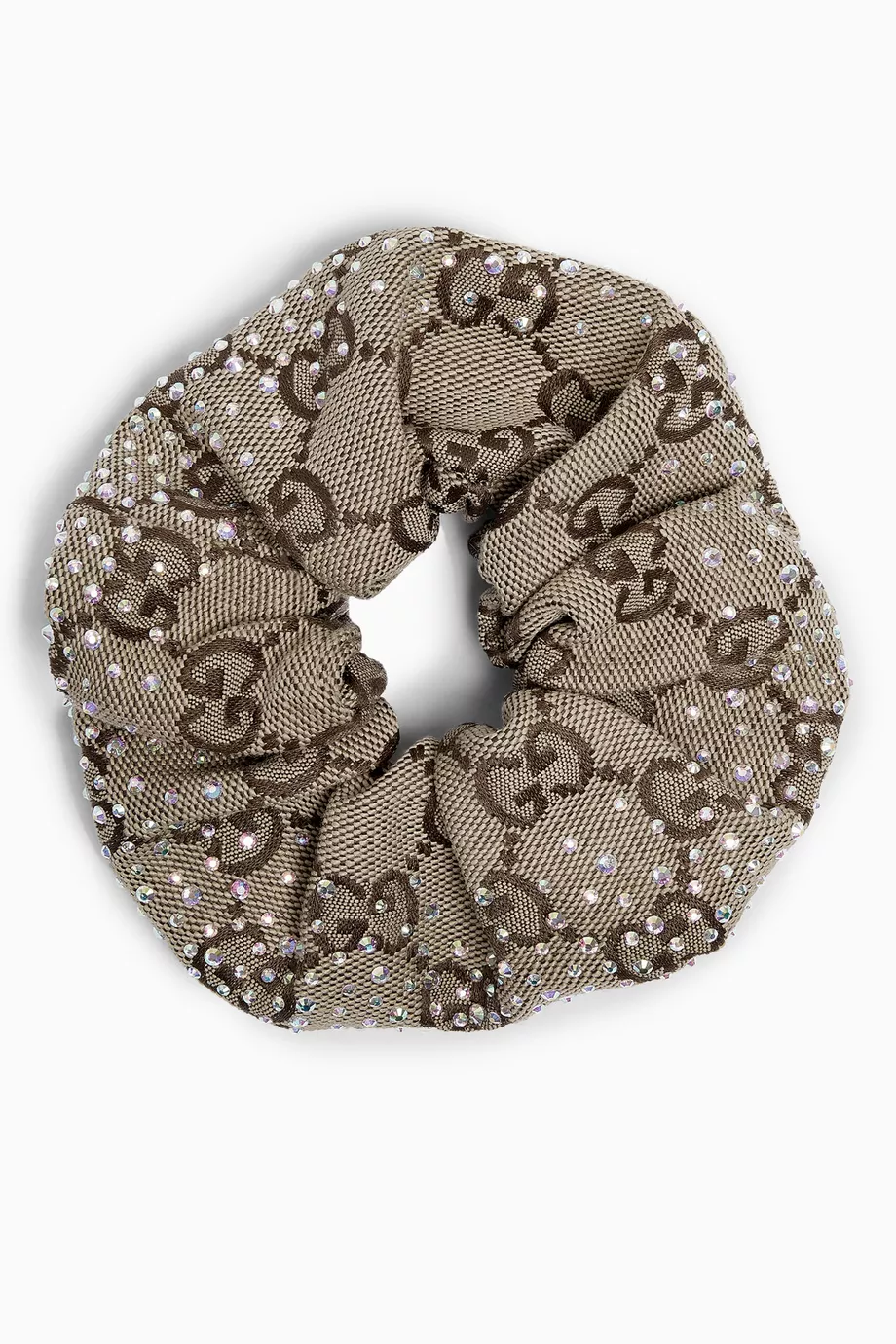 ? Auth Gucci Brown Monogram Scrunchie with Double G Charm Gucci | Accessories | Gucci Hair Scrunchie | Poshmark main image 4