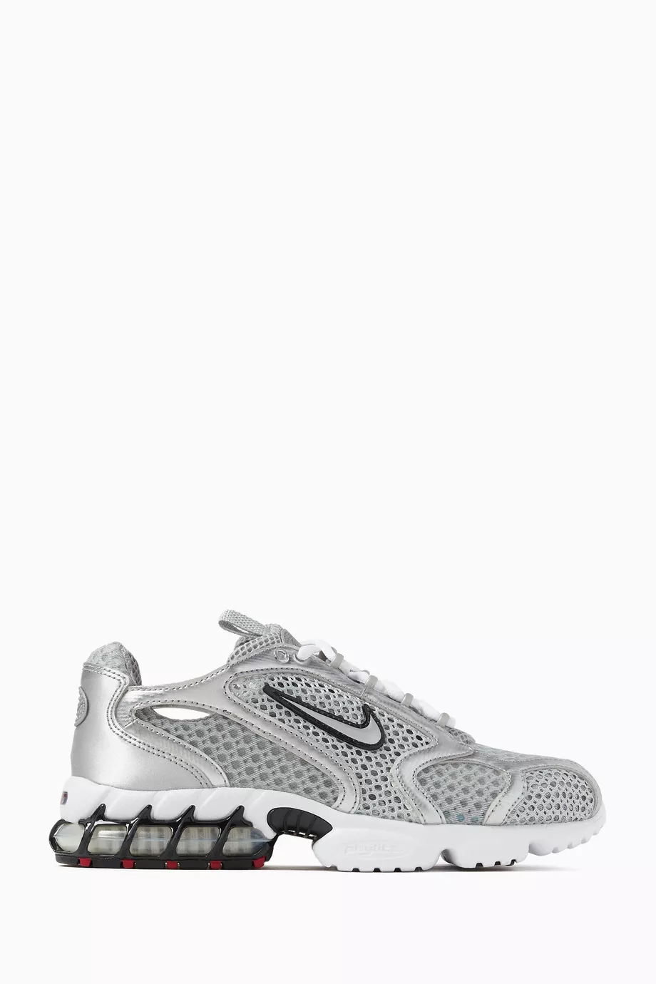 Buy Nike Grey Air Zoom Spiridon Cage Sneakers in Mesh For Women
