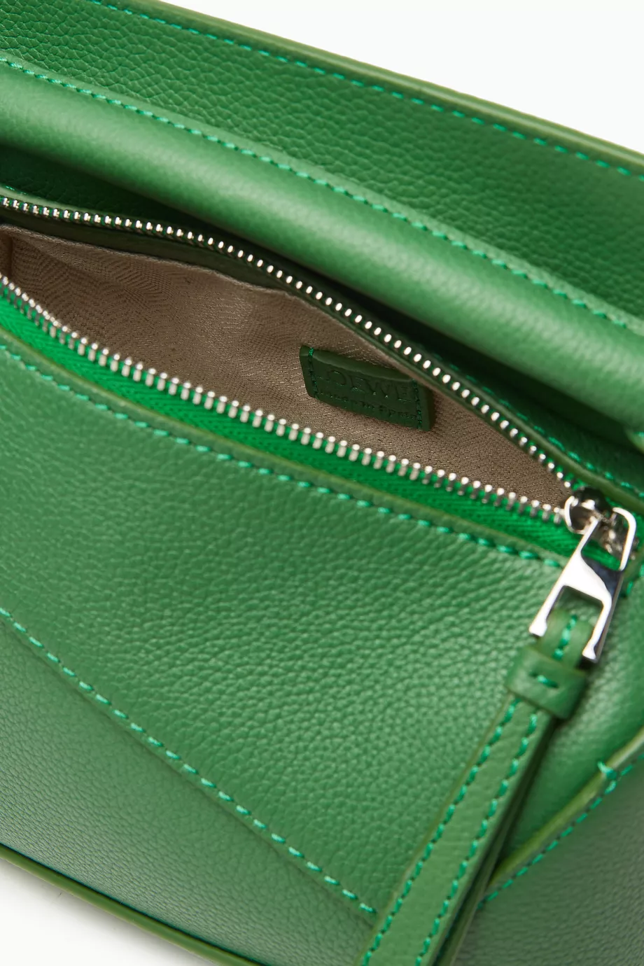 Buy LOEWE Green Mini Puzzle Edge Bag in Classic Calfskin For Women