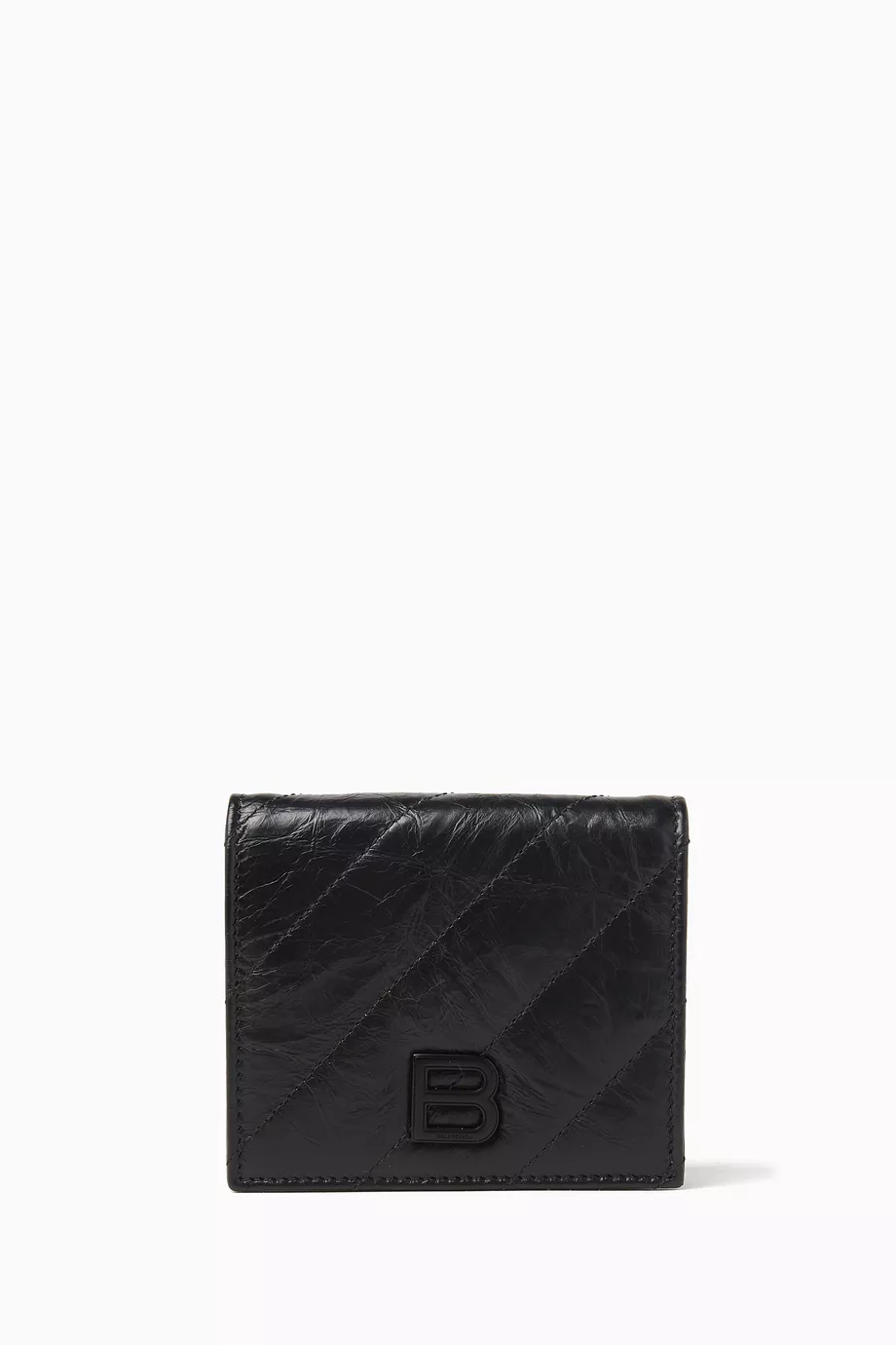 ★BALENCIAGA★ Crush Quilted Long Coin Card Holder Black 766 Balenciaga Crush Quilted Leather Card Holder - Bergdorf Goodman