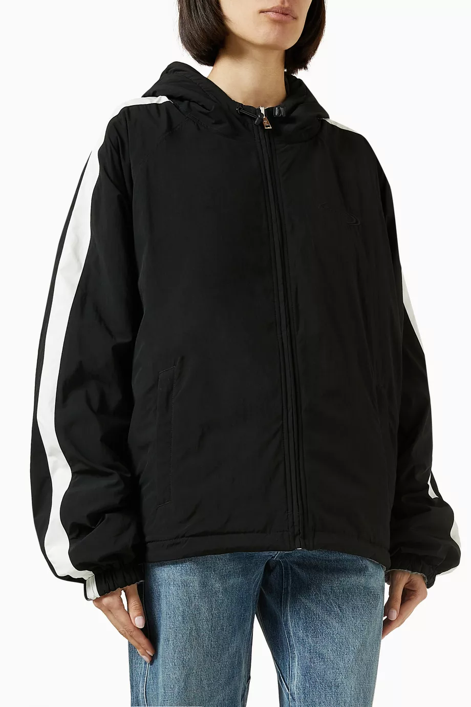 Buy Alexander Wang Black Reversible Zip Hoodie For Women