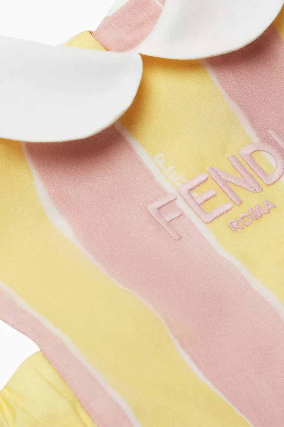 Buy Fendi Yellow Striped A-line Dress For Baby Girls Online