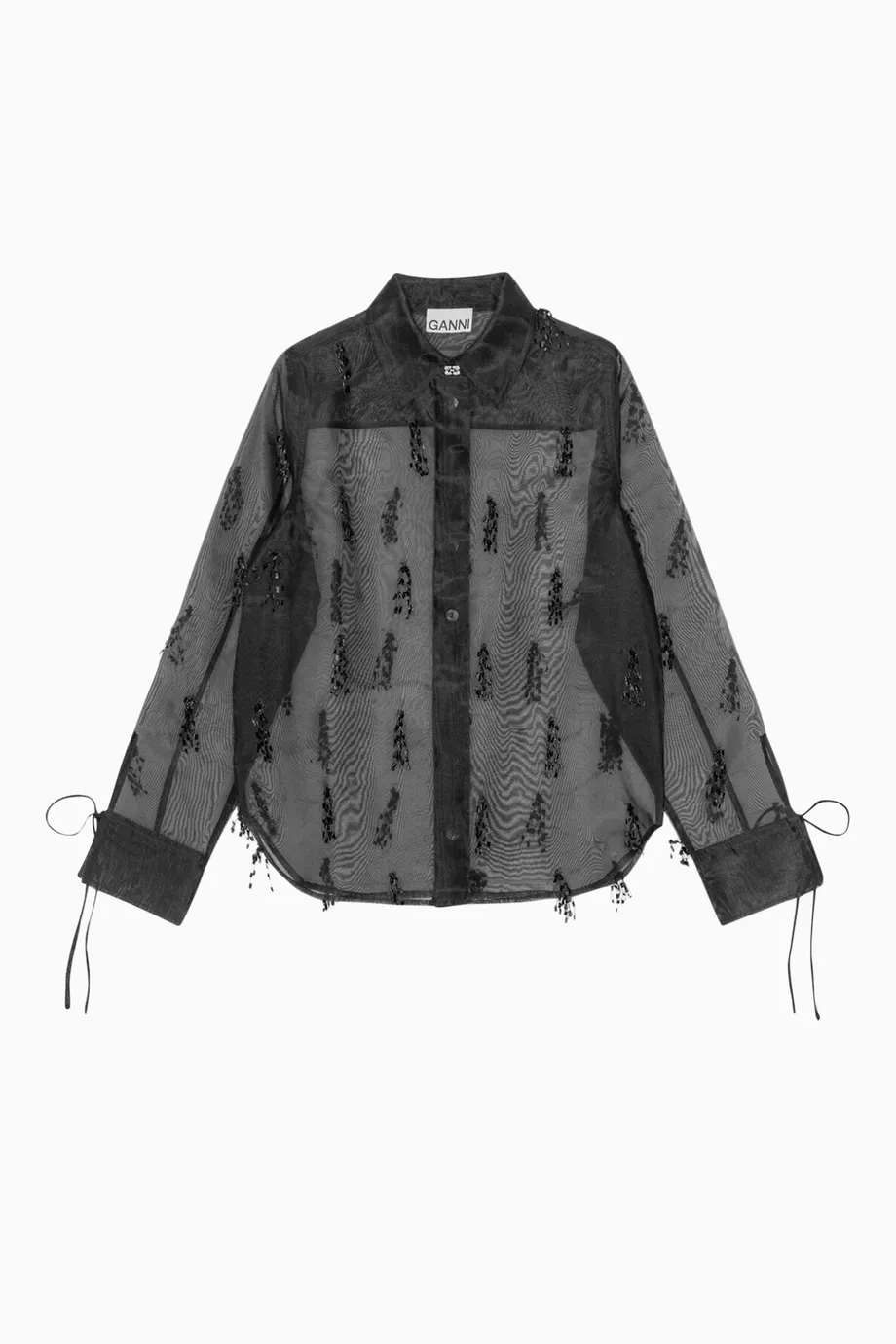 GANNI Organza Shirt ブラウン 34サイズ GANNI | Fringed Organza Shirt | Women | Lane Crawford
