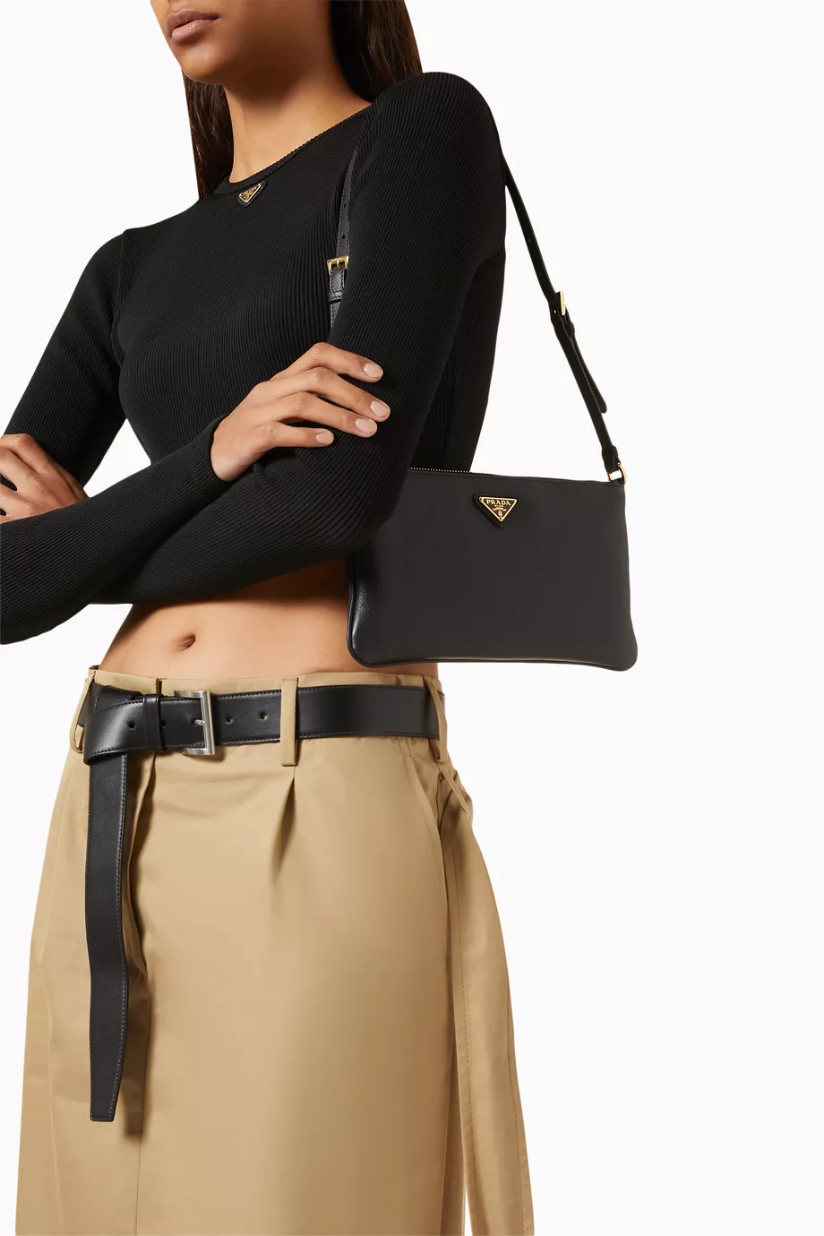 Buy Prada Black Small Envelope Shoulder Bag in Grained Leather For Women Online Ounass Saudi