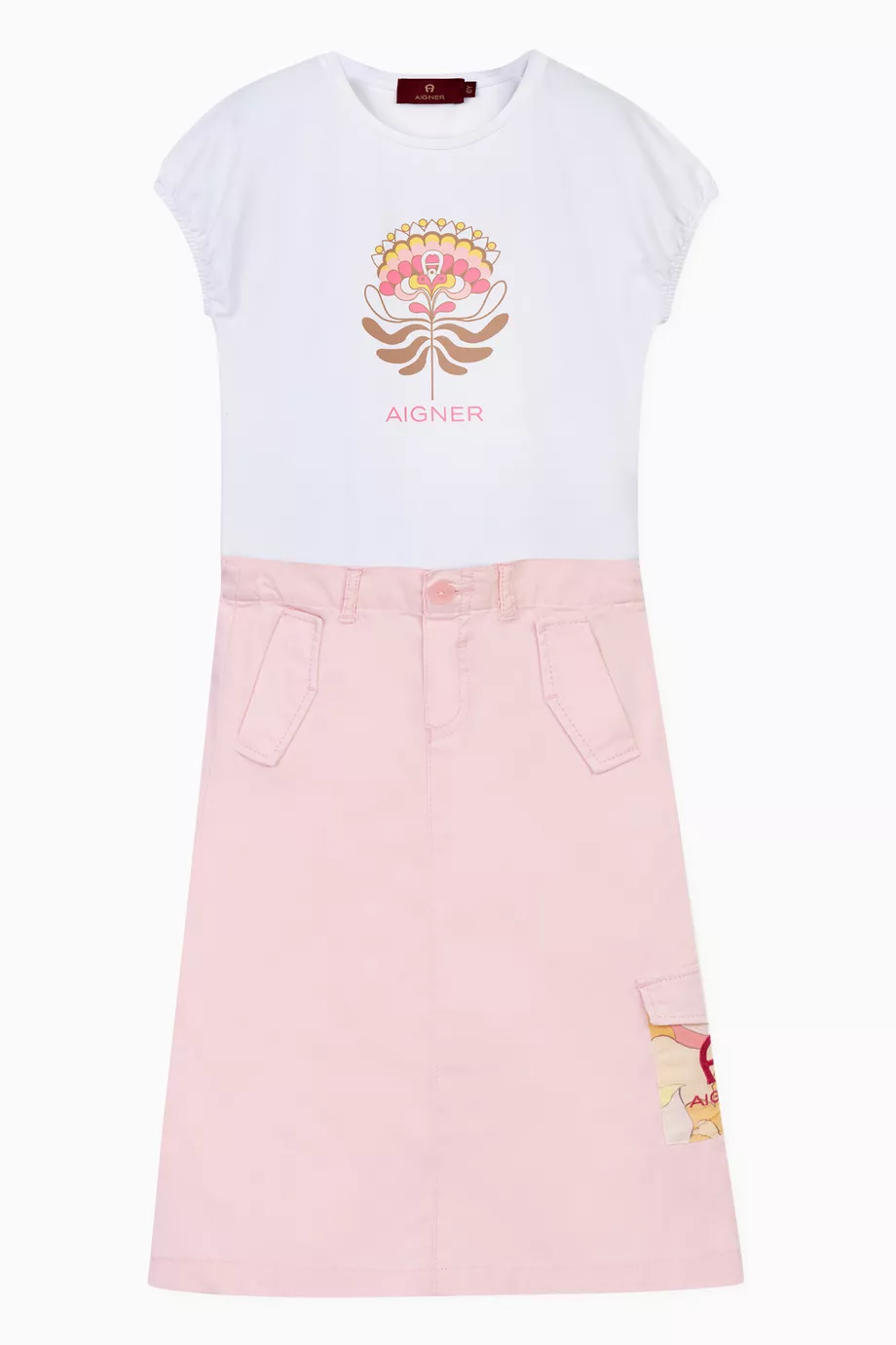 Buy AIGNER White Graphic-print T-Shirt in Cotton For Girls Online