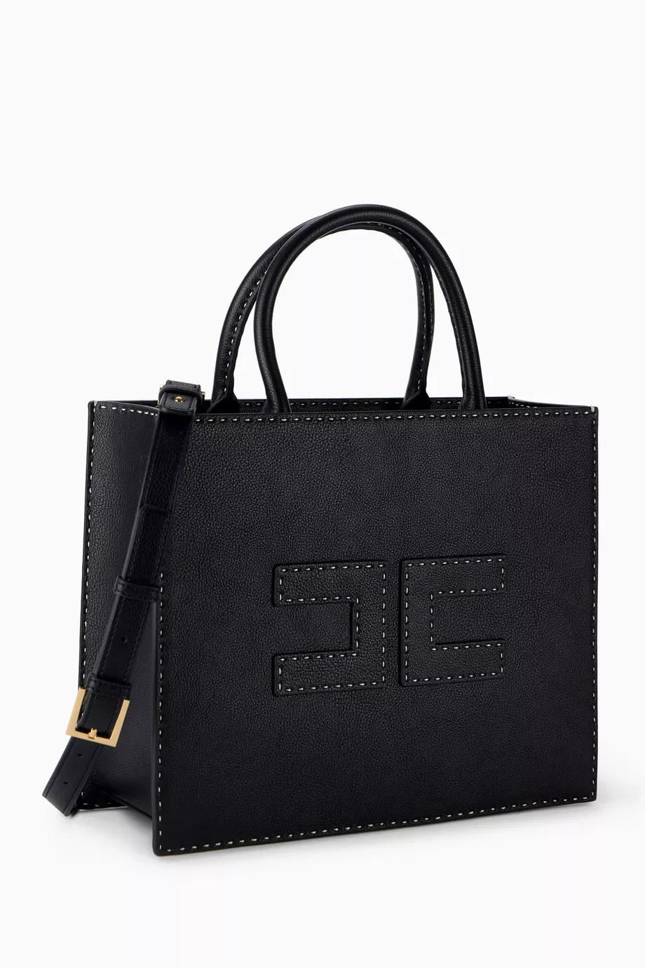 トートバッグ ELISABETTA FRANCHI Woman Tote bags Black BS12A 110 Buy Elisabetta Franchi Black Medium Tote Bag in Faux Leather