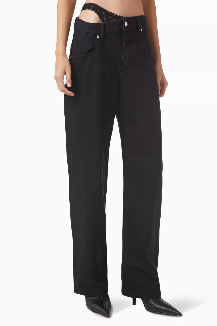 【送料&関税込】Alexander Wang dip Side Lace Undie Jeans ALEXANDER WANG - Women Lace Undie Dip Side Jean – Atelier