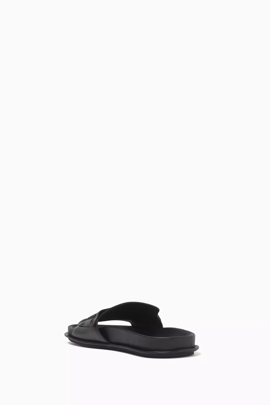 Jacquemus ジャックムス Leather Mocassin Sandal ブラック Buy Jacquemus Black Moccasin Sandals in Leather For Men