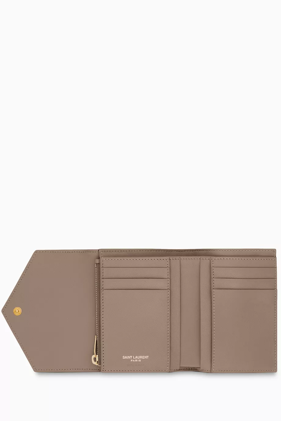 Buy SAINT LAURENT Neutral Cassandre Matelassé Compact Tri