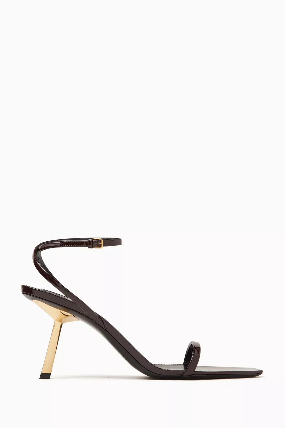 【送料込】Saint Laurent_Lee 75 polished leather sandals Lee 75 polished leather sandals in black - Saint Laurent