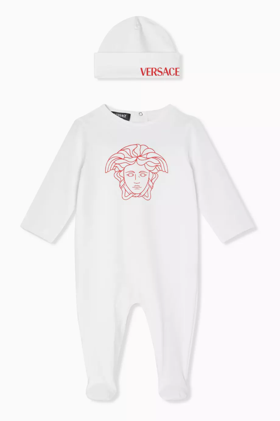 Buy Versace White Medusa Baby Sleepsuit Set in Cotton For Baby