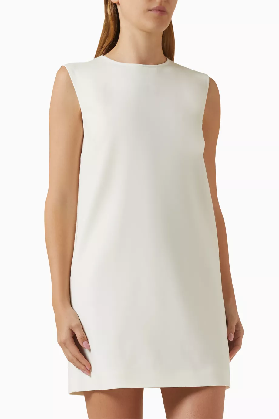 Buy Max Mara White Fiuggi Mini Dress in Stretch Wool Canvas