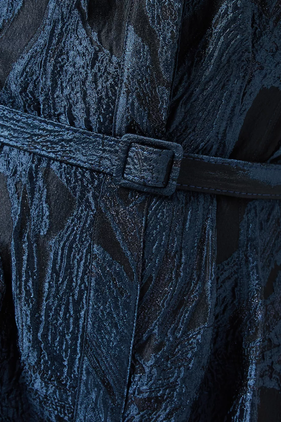 Buy Simkhai Blue Courtney Belted Gown in Jacquard For Women