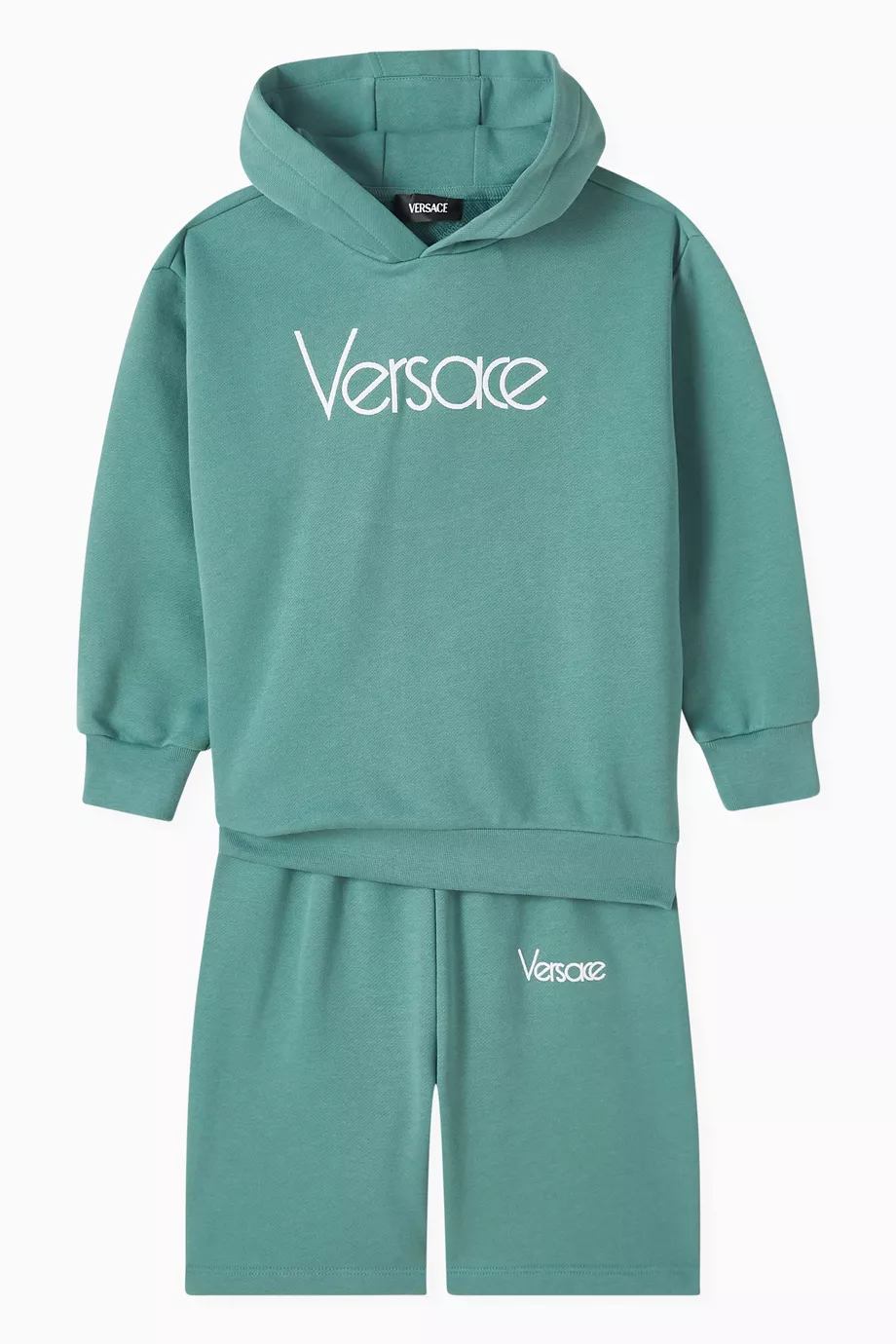 Buy Versace Green 1978 Re-Edition Logo Sweat Shorts in Cotton For