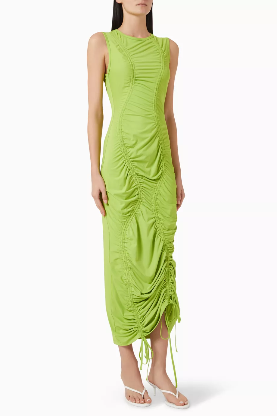 green dress lulu LULU DRESS MIDI IN ROYAL DENIM S / ROYAL DENIM