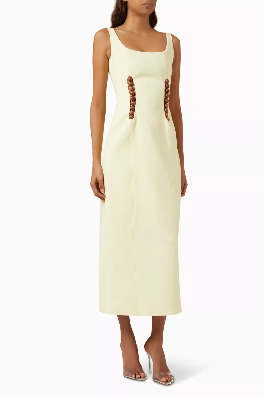 wynn hamlyn beaded dress Buy Yellow Freddie Bead Midi For Women Online length silhouette crafted from